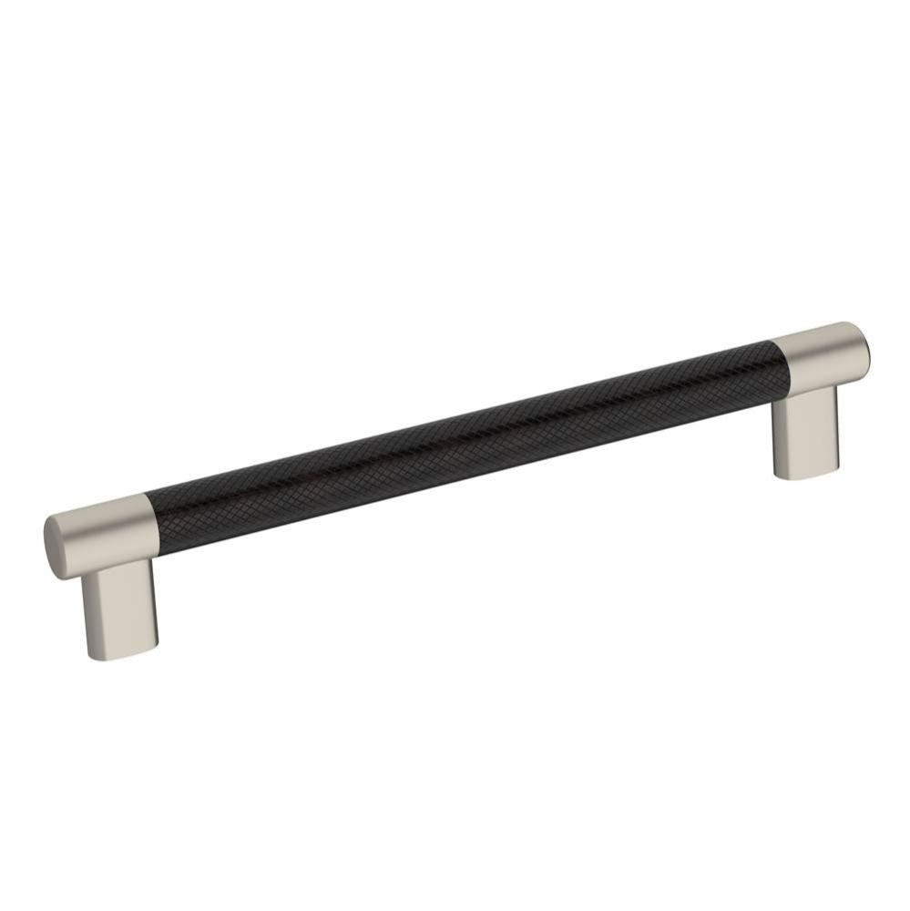 Esquire 8 in (203 mm) Center-to-Center Satin Nickel/Oil-Rubbed Bronze Cabinet Pull