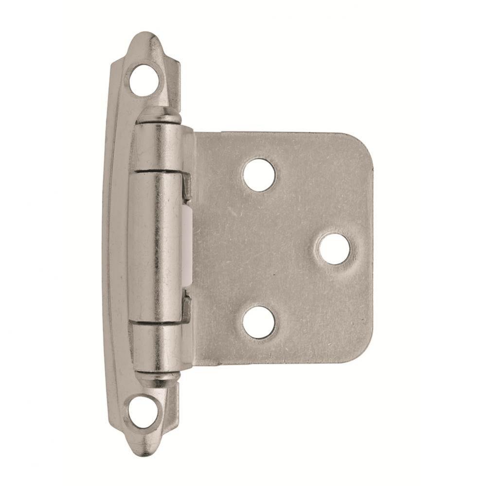 Variable Overlay Self-Closing, Face Mount Satin Nickel Hinge - 2 Pack