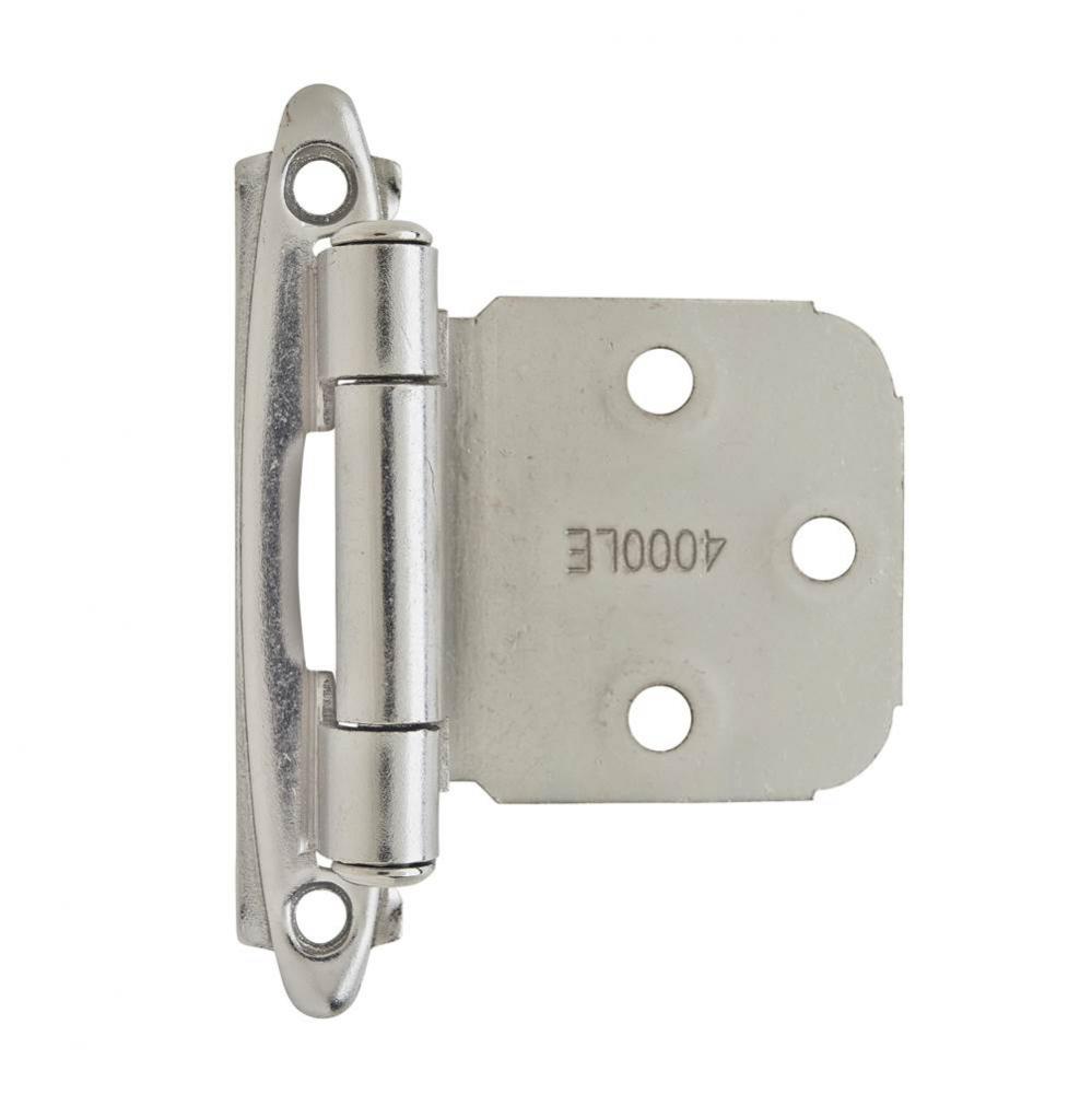 Variable Overlay Self-Closing, Face Mount Satin Nickel Hinge - 2 Pack