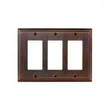 Amerock BP36520ORB - WALLPLATE-MULHOLLAND-3 ROCKER-ORB