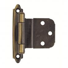 Amerock BPR7628AE - 3/8in (10 mm) Inset Self-Closing, Face Mount Antique Brass Hinge - 2 Pack