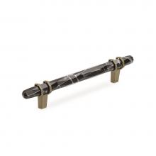 Amerock BP36649MBKBBZ - Carrione 5-1/16 in (128 mm) Center-to-Center Marble Black/Golden Champagne Cabinet Pull