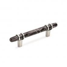 Amerock BP36648MBKPN - Carrione 3-3/4 in (96 mm) Center-to-Center Marble Black/Polished Nickel Cabinet Pull