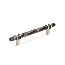 Amerock BP36649MBKPN - Carrione 5-1/16 in (128 mm) Center-to-Center Marble Black/Polished Nickel Cabinet Pull