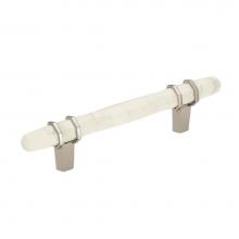 Amerock BP36649MWPN - Carrione 5-1/16 in (128 mm) Center-to-Center Marble White/Polished Nickel Cabinet Pull