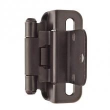 Amerock BPR7565ORB - 3/8in (10 mm) Inset Self-Closing, Partial Wrap Oil-Rubbed Bronze Hinge - 2 Pack