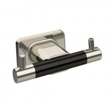 Amerock BA26613PNGM - Esquire Double Robe Hook in Polished Nickel/Gunmetal