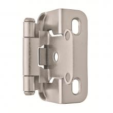 Amerock BPR7550G10 - 1/2in (13 mm) Overlay Self-Closing, Partial Wrap Satin Nickel Hinge - 2 Pack