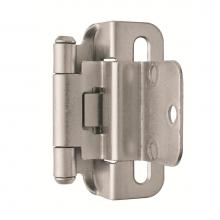 Amerock BPR7565G10 - 3/8in (10 mm) Inset Self-Closing, Partial Wrap Satin Nickel Hinge - 2 Pack