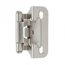 Amerock BPR7566G10 - 1/4 in (6 mm) Overlay Self-Closing, Partial Wrap Satin Nickel Hinge - 2 Pack