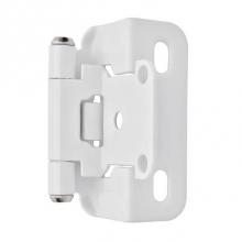 Amerock BPR7550W - 1/2in (13 mm) Overlay Self-Closing, Partial Wrap White Hinge - 2 Pack