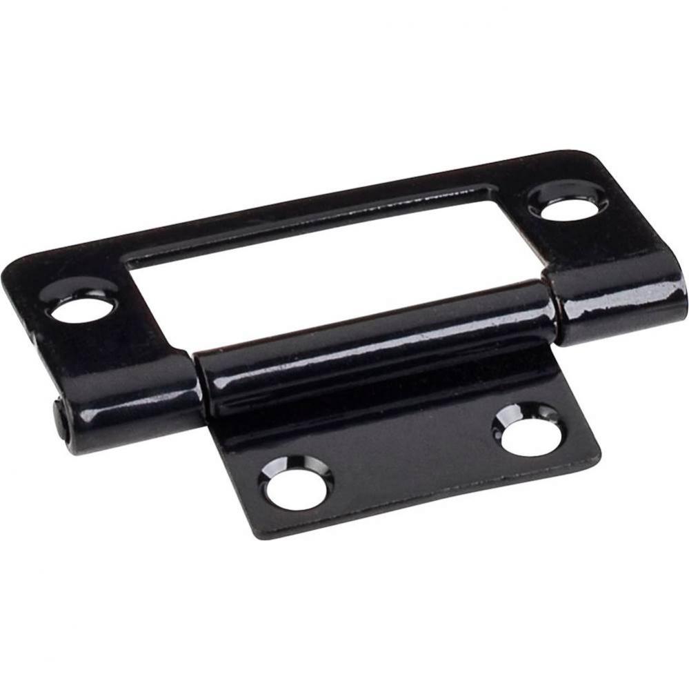 Black 2'' Fixed Pin Flat Back Non-Mortise Hinge