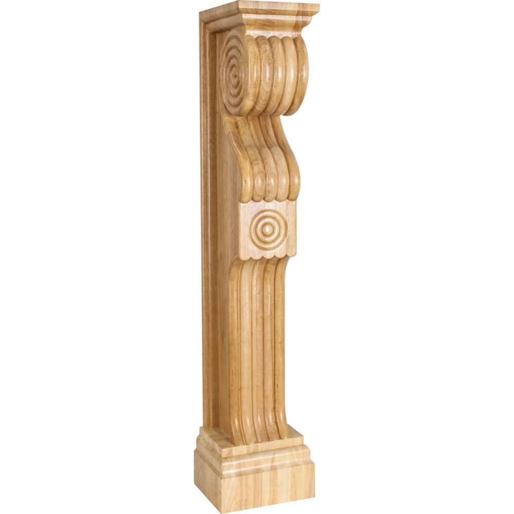 7-1/2'' W x 8'' D x 36'' H Rubberwood English Romanesque Fireplace C