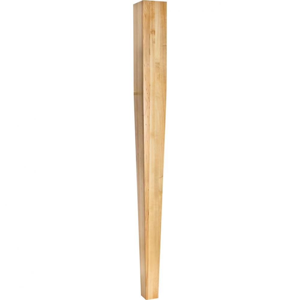 3-1/2'' W x 3-1/2'' D x 42'' H Rubberwood Square Tapered Post