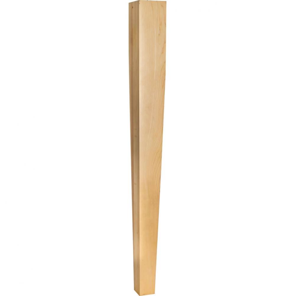 3-1/2'' W x 3-1/2'' D x 35-1/2'' H Rubberwood Two Side Tapered Post