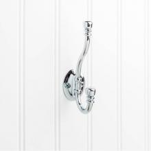 Hardware Resources YD50-518PC - 5-3/16'' Polished Chrome Ringed Contemporary Double Prong Wall Mounted Hook