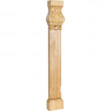 Hardware Resources LEGC-1RW - 31'' H Rubberwood Acanthus and Shell Pilaster