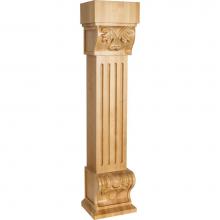 Hardware Resources FCORE-MP - 8'' W x 7'' D x 36'' H Maple Fluted Acanthus Fireplace Corbel