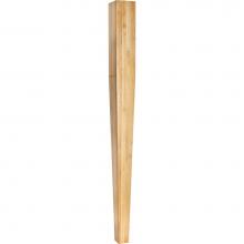 Hardware Resources P43-42RW - 3-1/2'' W x 3-1/2'' D x 42'' H Rubberwood Square Tapered Post