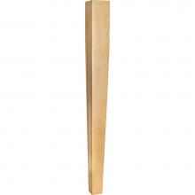 Hardware Resources P31RW - 3-1/2'' W x 3-1/2'' D x 35-1/2'' H Rubberwood Two Side Tapered Post