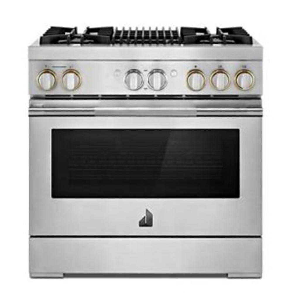 36'' Pro-Range Dual Fuel, Rise Style, Grill, 2-20K, 15K, 5K, Dual Fan Multi-Mode True Co