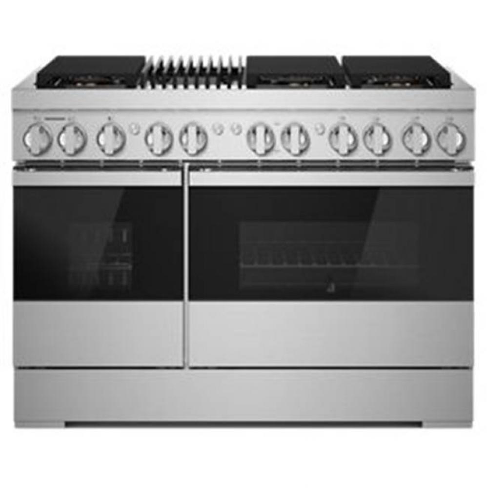 48'' Pro-Range Dual Fuel, Noir Style, Grill, 3-20K, 2-15K, 5K, Dual Fan Multi-Mode True