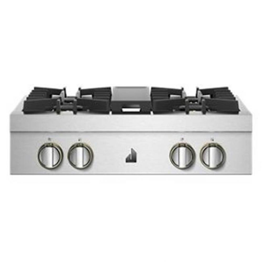 30'' Rangetop, Rise Style, 2-20K, 15K, 5K-500 Simmer