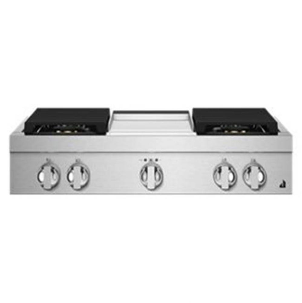 36'' Rangetop, Noir Style, Griddle, 2-20K, 15K, 5K-500 Simmer