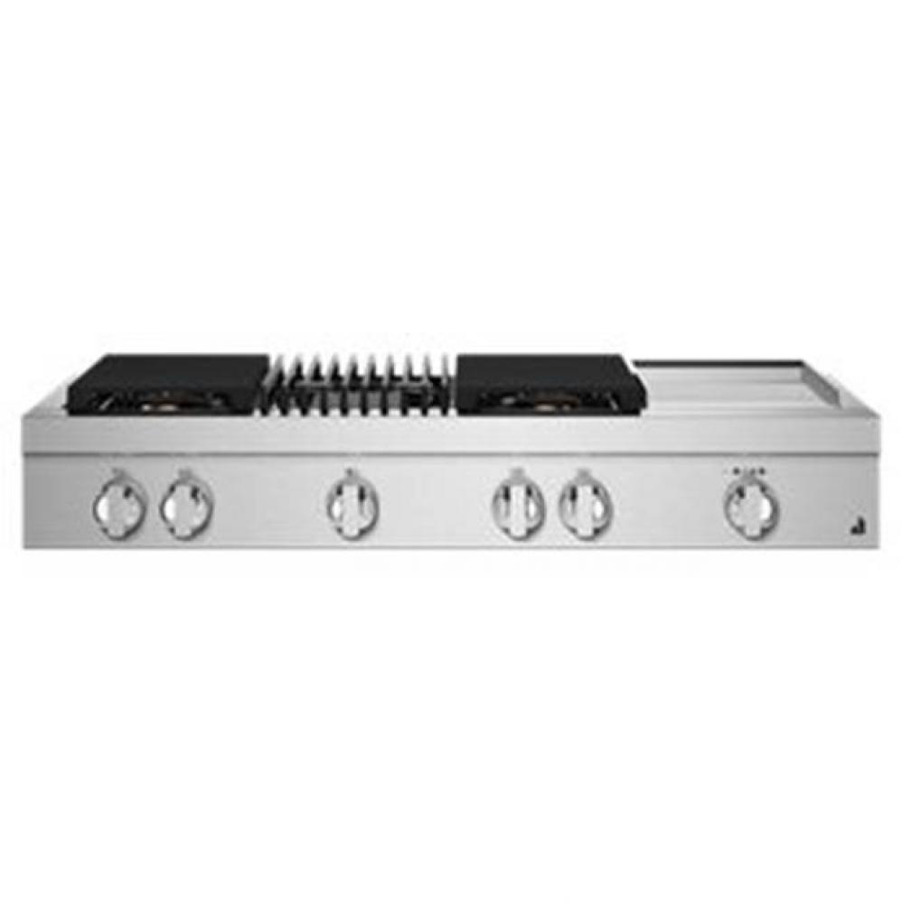 48'' Rangetop, Noir Style, Griddle/Grill, 2-20K, 15K, 5K-500 Simmer