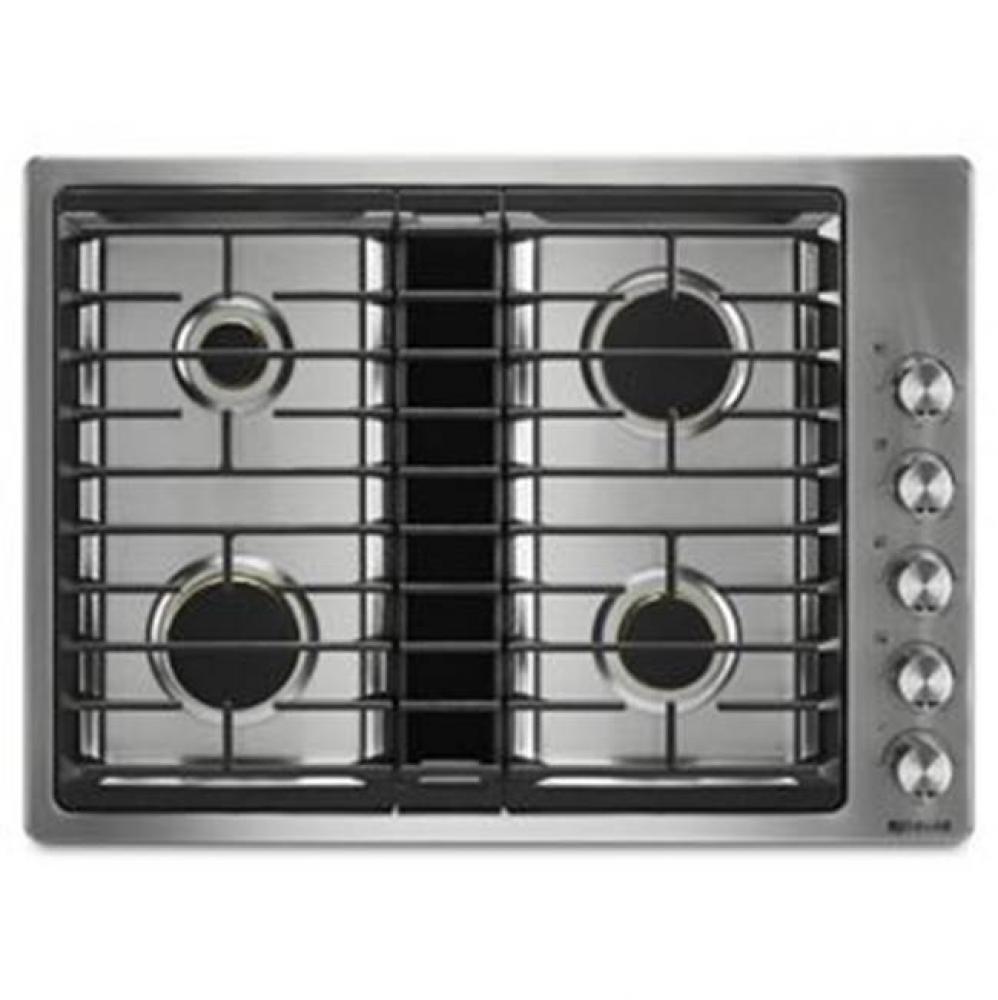 30'' Gas Downdraft Cktp, Brass Brnrs, Ss