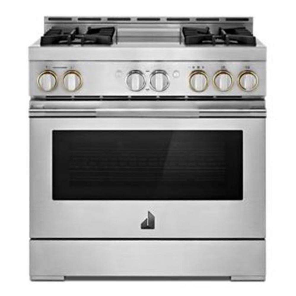 36'' Pro-Range Gas, Rise Style, Griddle, 2-20K, 15K, 5K, Dual Fan Multi- Mode True Conve