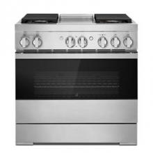 Jenn-Air JDRP536HM - 36'' Pro-Range Dual Fuel, Noir Style, Griddle, 2-20K, 15K, 5K, Dual Fan Multi-Mode True