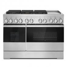 Jenn-Air JDRP548HM - 48'' Pro-Range Dual Fuel, Noir Style, Griddle, 3-20K, 2-15K, 5K, Dual Fan Multi-Mode Tru