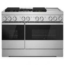 Jenn-Air JDRP748HM - 48'' Pro-Range Dual Fuel, Noir Style, Grill/Griddle, 2-20K, 15K, 5K, Dual Fan Multi-Mode