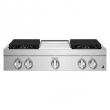 Jenn-Air JGCP536HM - 36'' Rangetop, Noir Style, Griddle, 2-20K, 15K, 5K-500 Simmer