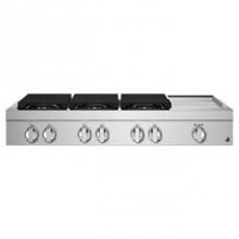 Jenn-Air JGCP548HM - 48'' Rangetop, Noir Style, Griddle, 3-20K, 2-15K, 5K-500 Simmer