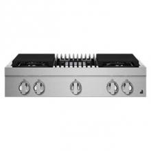 Jenn-Air JGCP636HM - 36'' Rangetop, Noir Style, Grill, 2-20K, 15K, 5K-500 Simmer