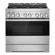 Jenn-Air JGRP436HM - 36'' Pro-Range Gas, Noir Style, 3-20K, 2-15K, 5K, Dual Fan Multi-Mode Tru E Convection