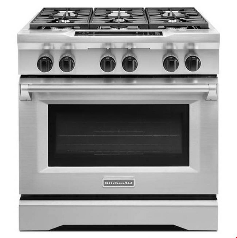 36 in. Self-Cleaning Commercial Style Freestanding Dual Fuel Range