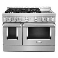 Kitchen Aid KFGC558JSS - 48'' Gas Commercial Style Range W/Griddle