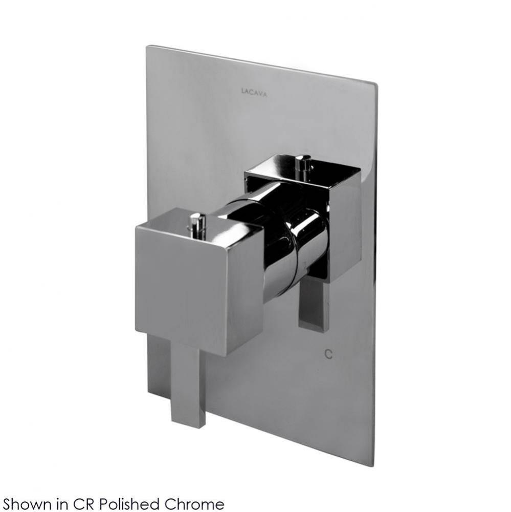 TRIM ONLY - Built-in thermostatic valve with single handle and rectangular backplate. Water flow r