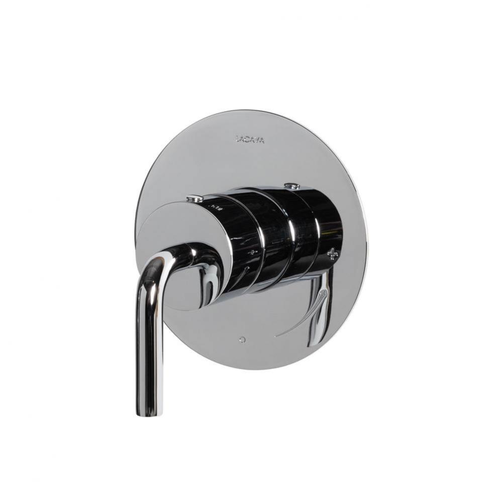 Cigno trim - Built-in progressive pressure balancing mixer with a curved lever handle and round ba