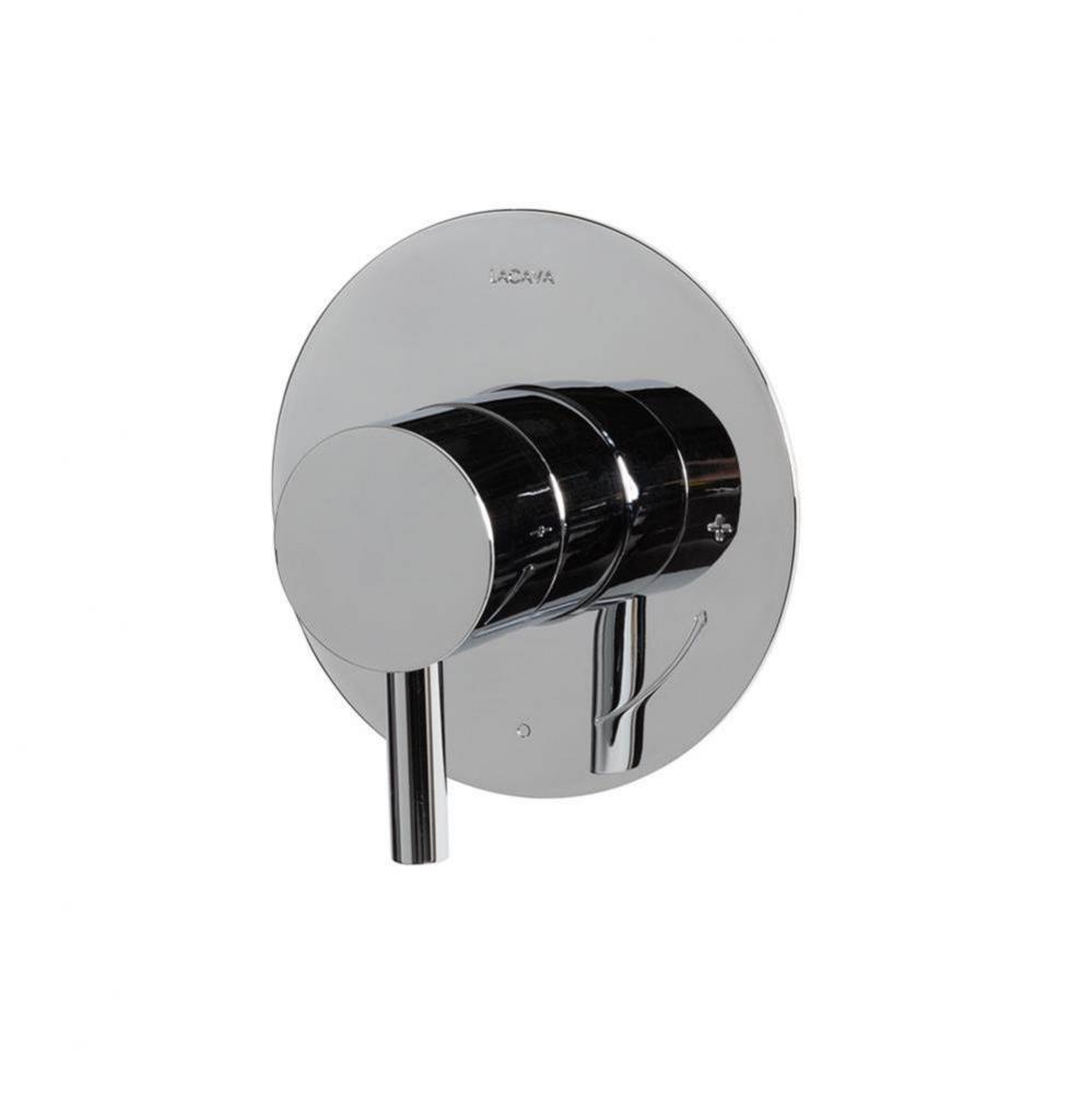 Cigno trim - Built-in progressive pressure balancing mixer with a lever handle and round backplate