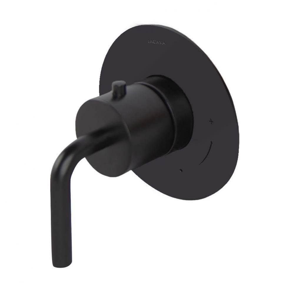 TRIM ONLY - Regular Thermostat, flow rate 10 GPM, curved lever handle on round knob, round backpla