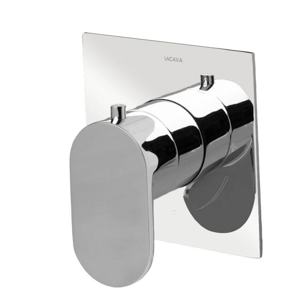 TRIM ONLY - Thermostatic Valve GPM 10 (60PSI) with rectangular back plate and oval lever handle