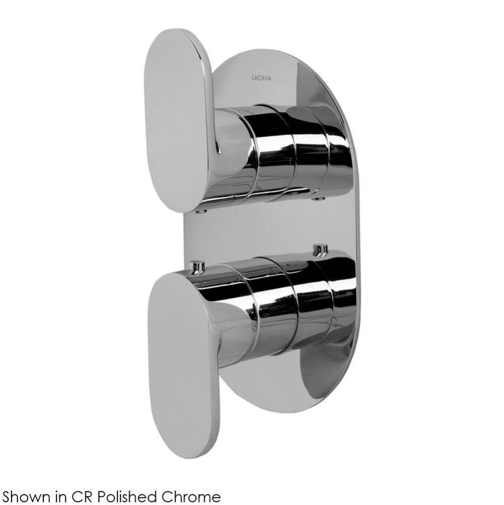 TRIM ONLY - Thermostatic Valve w/1 way volume, GPM 9 (60PSI) with oblong back plate and 2 stacked