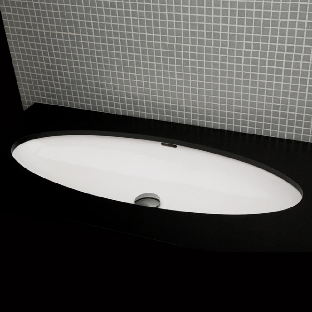 Under-counter porcelain Bathroom Sink with an overflow.Unglazed exterior.Unglazed exterior. 37 1/4