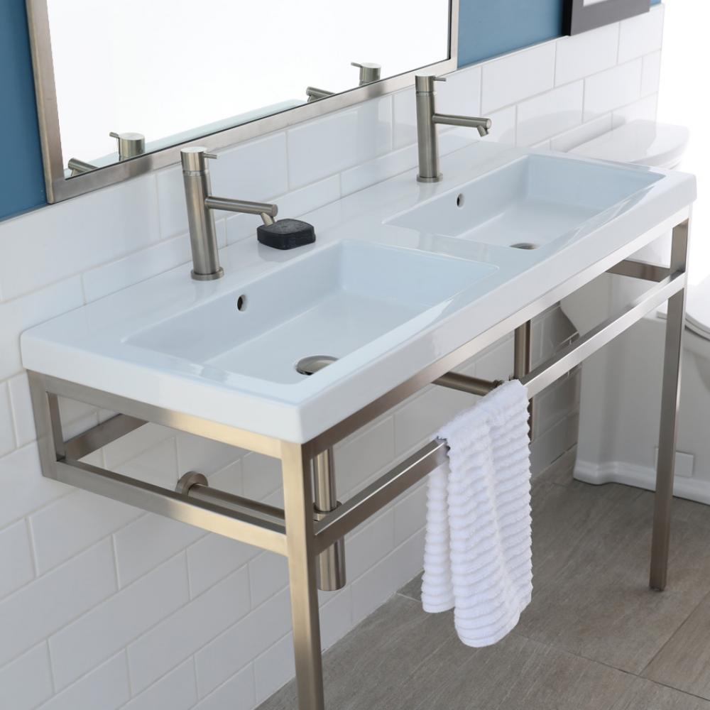 Optional solid surface shelf for  metal console stand with a towel bar AQQ-BX-48