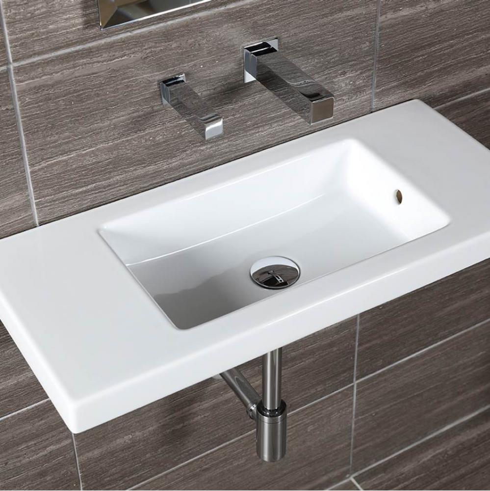 Wall-mount, vanity top or self-rimming porcelain Bathroom Sink with an overflow.