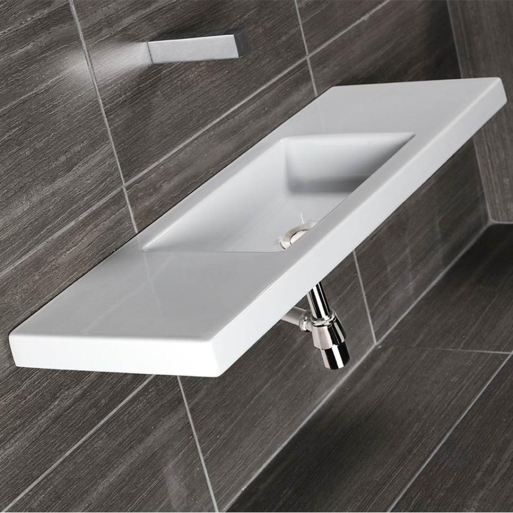 Wall-mount, vanity top or self-rimming porcelain Bathroom Sink with an overflow.